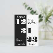 Save the Date 123123 Neujahr 23 Hochzeit Ankündigungspostkarte (Stehend Vorderseite)