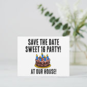 SAVE THE DATE 16 GEBURTSTAGLICHE EINLADUNGEN (Stehend Vorderseite)