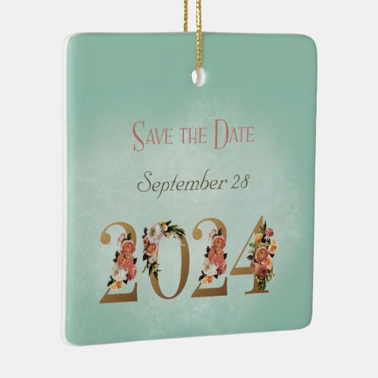 Save the Date 2024 Personalisierte Namen Datum Keramikornament (Rechts)