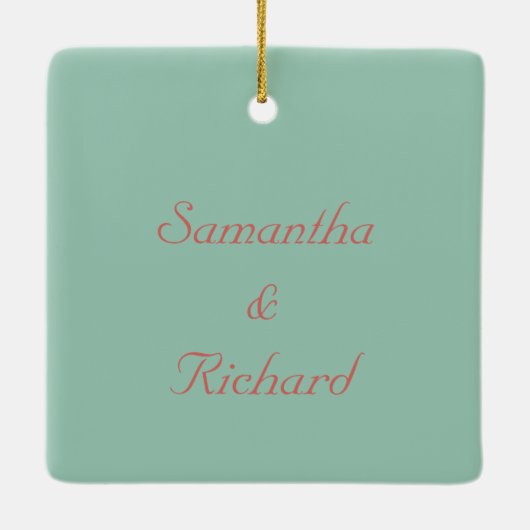 Save the Date 2024 Personalisierte Namen Datum Keramikornament (Rückseite)