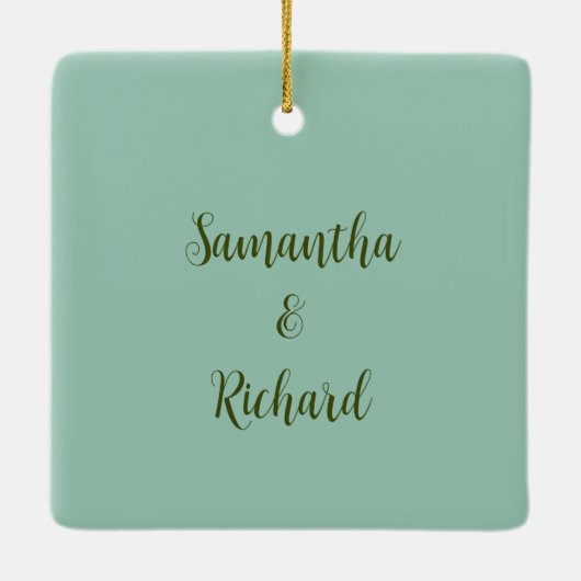 Save the Date 2025 Personalisierte Namen Datum V2 Keramikornament (Rückseite)