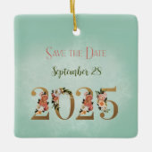 Save the Date 2025 Personalisierte Namen Datum V2 Keramikornament (Vorderseite)