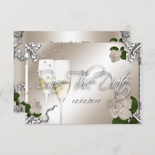 Save the Date 25-jährige Hochzeit (Vorne/Hinten)