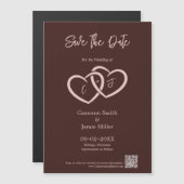 Save the Date 2 Mit den Initialen verbundene Beitr Magneteinladung (Vorne/Hinten)