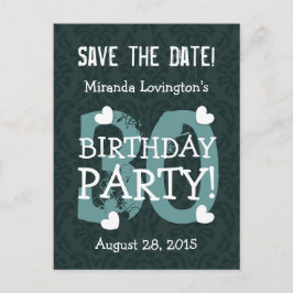 Save the Date 30. Geburtstag Party V30B AQUAMARIN Ankündigungspostkarte