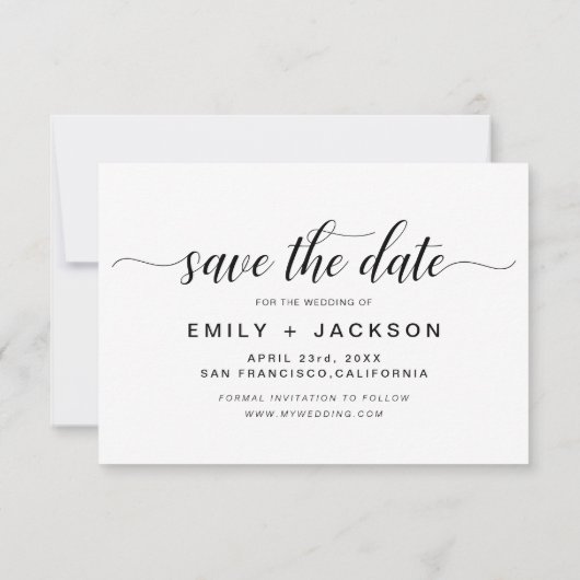 Save the Date 3 Foto Elegant Editable Modern (Rückseite)