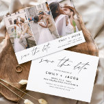 Save the Date 3 Foto Elegant Editable Modern<br><div class="desc">Modernes und elegantes Landschaftsbild Horizontal Drei (3) Foto Save the Date Hochzeitsmagnet mit handgeschriebener Schriftzeichen. Der Save the Date einladende Magnet beinhaltet Skripttypografie und schick und schlichtes Design,  mit dem Sie Ihre individuelle Verlobung Fotografie hinzufügen können.</div>