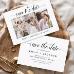 Save the Date 3 Foto Elegant Editable Modern<br><div class="desc">Modernes und elegantes Landschaftsbild Horizontal Drei (3) Foto Save the Date Hochzeitsmagnet mit handgeschriebener Schriftzeichen. Der Save the Date einladende Magnet beinhaltet Skripttypografie und schick und schlichtes Design,  mit dem Sie Ihre individuelle Verlobung Fotografie hinzufügen können.</div>