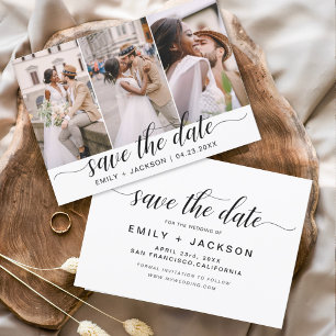 Save the Date 3 Foto Elegant Editable Modern