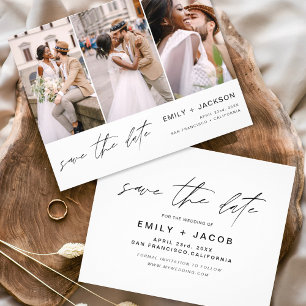 Save the Date 3 Foto Elegant Editable Modern Flyer