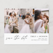 Save the Date 3 Foto Elegant Editable Modern Flyer (Vorne)