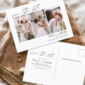 Save the Date 3 Foto Elegante bearbeitbare Postkar Postkarte