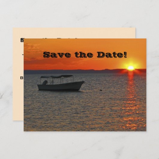 Save the Date 40. Geburtstag Party, Fischerboot Ankündigungspostkarte (Vorne/Hinten)