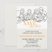 Save the Date 49. Geburtstagseinladungen Abendesse Einladung (Vorne/Hinten)