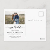 Save the Date 4 Foto Elegant Editable Modern Postkarte (Rückseite)