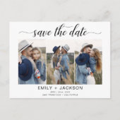 Save the Date 4 Foto Elegant Editable Modern Postkarte (Vorderseite)