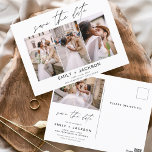 Save the Date 4 Foto Elegant Editable Modern Postkarte<br><div class="desc">Modernes und elegantes Landschaftsbild Horizontal Vier (4) Foto Save the Date Hochzeitsmagnet mit handgeschriebener Schriftzeichen. Der Save the Date einladende Magnet beinhaltet Skripttypografie und schick und schlichtes Design,  mit dem Sie Ihre individuelle Verlobung Fotografie hinzufügen können.</div>