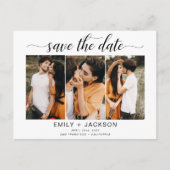 Save the Date 4 Foto Elegant Editable Modern Postkarte (Vorderseite)