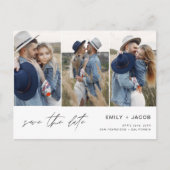 Save the Date 4 Foto Elegant Editable Modern Postkarte (Vorderseite)