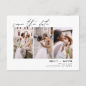 Save the Date 4 Foto Elegant Editable Postkarte (Vorderseite)
