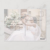 Save the Date 4 Foto Elegant Editable Postkarte (Rückseite)