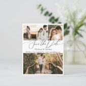 Save the Date 4 Fotos sammeln Hochzeitkarte (Stehend Vorderseite)