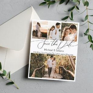 Save the Date 4 Fotos sammeln Hochzeitkarte