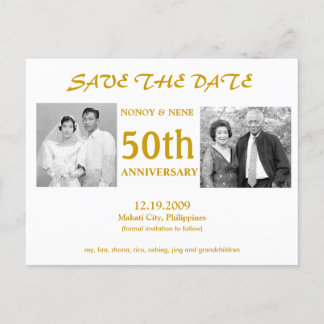 Save the Date 50. Ankündigungspostkarte