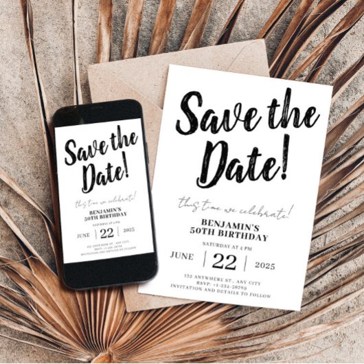 Save the Date 50. Geburtstag Einladung