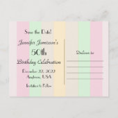Save the Date 50. Geburtstagsfeier Postkarte (Rückseite)