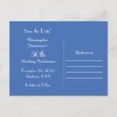 Save the Date 50. Geburtstagsparty Ankündigungspostkarte (Rückseite)