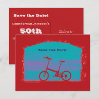 Save the Date 50. Geburtstagsparty Postcard Fahrra