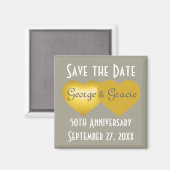 Save the Date 50 Jahre Goldherzen Magnet (Vorderseite/Rückseite)