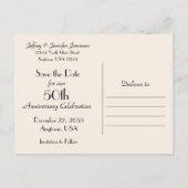 Save the Date 50 Jahre Party Ankündigungspostkarte (Rückseite)