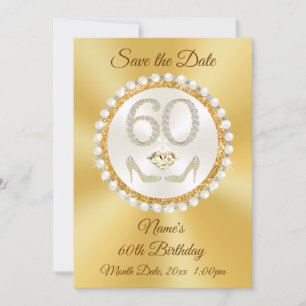 Save the Date 60. Geburtstag, Personalisierte Kart Einladung