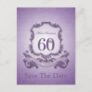 Save the Date 60. Geburtstag Personalisierte Postk Ankündigungspostkarte