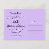 Save the Date 60. Geburtstagsfeier Postkarte (Rückseite)