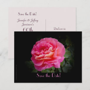 Save the Date 60 Jahre Party Rose Postkarte