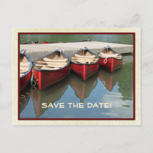 Save the Date 65. Geburtstag Rote Kanus Postkarte