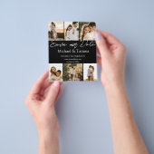 Save the Date 6 Fotos Collage Hochzeit schwarz Flyer (Gruppe)