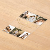 Save the Date 6 Fotos sammeln Goldskripthochzeit Acryleinladungen (Ablage )