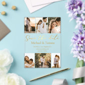 Save the Date 6 Fotos sammeln Goldskripthochzeit Acryleinladungen (In Situ (Hochzeit))