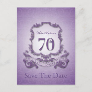 Save the Date 70. Geburtstag Personalisierte Postk Ankündigungspostkarte