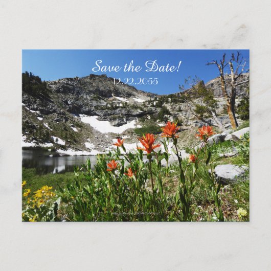 Save the Date 75. Geburtstag Berglandschaft Ankündigungspostkarte (Vorderseite)