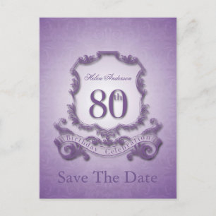 Save the Date 80. Geburtstag Personalisierte Postk Ankündigungspostkarte