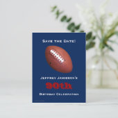 Save the Date 90. Geburtstagsfußball Ankündigungspostkarte (Stehend Vorderseite)