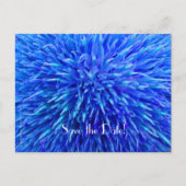 Save the Date 90. Geburtstagsparty, Blue Abstrakt Ankündigungspostkarte (Vorderseite)