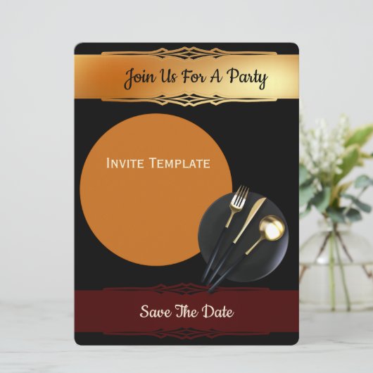 Save the Date - Abendessen Party Einladung (Stehend Vorderseite)
