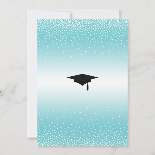 Save the Date Abitur, Türkis Einladung (Rückseite)