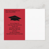 Save the Date Abschluss - Einfach Rot Schwarz Ankündigungspostkarte (Rückseite)